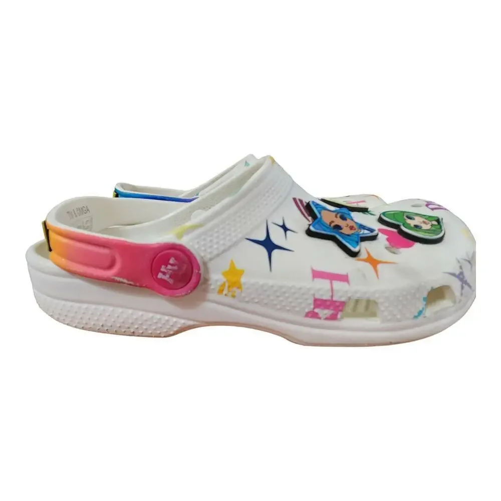 Crocs classic clog rainbow high white size J3
